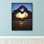 ハートと海でデシデラタ キャンバスプリント (インサイチュ (ウッドフロア))