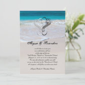 ハートと海シーンカスタムウェディング招待状 招待状 (スタンド正面)
