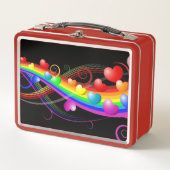 ハートと渦巻き メタルランチボックス (正面)