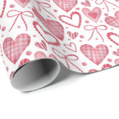 ハートと湾曲形 ラッピングペーパー (ロールコーナー)