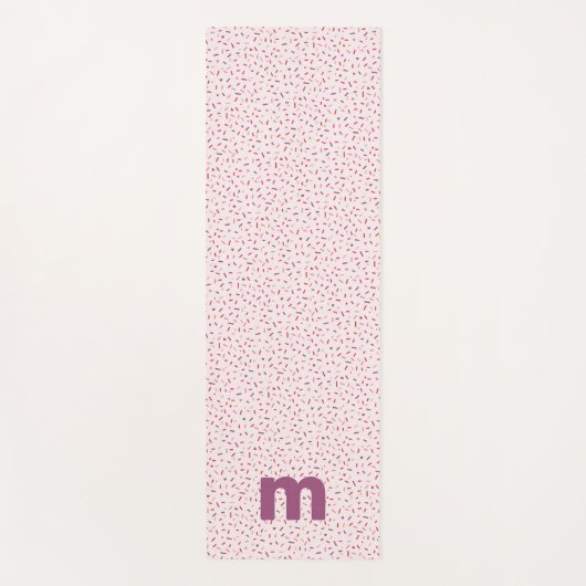 ハートと甘いピンクを振パーソナライズされたる ヨガマット (正面)