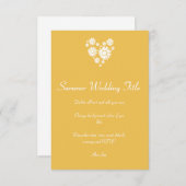 ハートと白ひまわり結婚の太陽招待状 招待状 (正面/裏面)