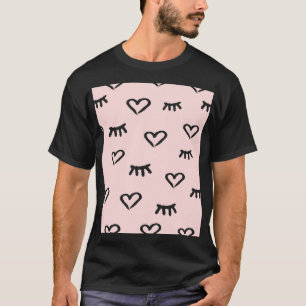 ハートと目:グランジヴィンテージスケッチ Tシャツ