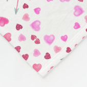 ハートと矢印のパターンフリースブランケット フリースブランケット (角)