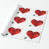 ハートと矢印の折り返し紙 ラッピングペーパー (アンロールド)