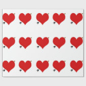 ハートと矢印の折り返し紙 ラッピングペーパー (フラット)