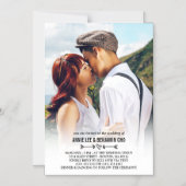 ハートと矢印カスタムの写真結婚ズ マグネット招待状 (正面)