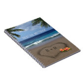 ハートと砂のイニシャル ノートブック (右側)