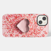 ハートと紙吹雪のスプリンクル iPhoneケース (裏面横)