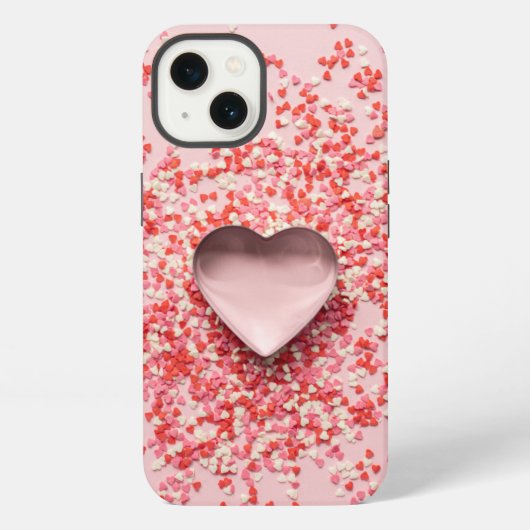 ハートと紙吹雪のスプリンクル iPhoneケース (裏面)