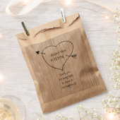 ハートと結婚矢印のメッセージ フェイバーバッグ (クリップ留めされた状態)