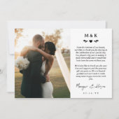 ハートと緑の印刷メッセージ結婚の感謝 サンキューカード (正面)