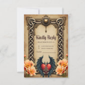 ハートと翼を持つケルトの優雅さ。 出欠カード (正面)