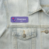 ハートと聴診器のMedical Purple Nameタグ 名札 (インサイチュ)