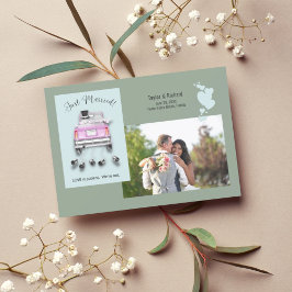 ハートと自動車/たった今結婚しました結婚の発表 招待状