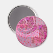 ハートと花が渦巻く冷蔵庫用マグネット マグネット (正面/裏面)