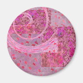 ハートと花が渦巻く冷蔵庫用マグネット マグネット (正面)