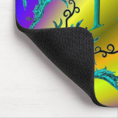 ハートと花と蝶、私はあなたを愛している マウスパッド (コーナー)