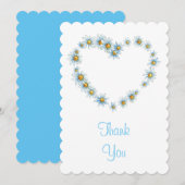 ハートと花のエレガントサンキューカード サンキューカード (正面/裏面)