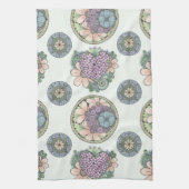 ハートと花のドードアート キッチンタオル (縦)