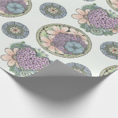 ハートと花のドードルアートラッピング紙。 ラッピングペーパー (角)