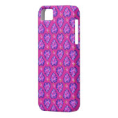 ハートと花のパターン（マゼンタ） Case-Mate iPhoneケース (裏面左)