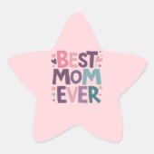 ハートと花のベストマムエバー 星シール (正面)