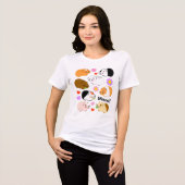 ハートと花のモルモット トライブレンドＴシャツ (正面全面)