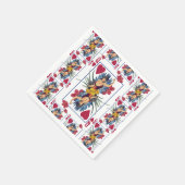 ハートと花の女王 スタンダードカクテルナプキン (角)