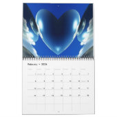 ハートと花の年 カレンダー (2月 2026)