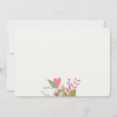 ハートと花の招待 招待状 (裏面)