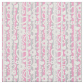 ハートと花の模様 ファブリック (見本)