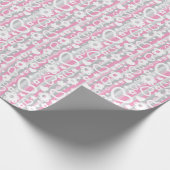 ハートと花の模様 ラッピングペーパー (角)