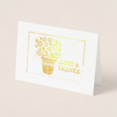 ハートと花の配置フレーム 箔カード (正面)