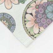 ハートと花は毛布ドードル。 フリースブランケット (角)