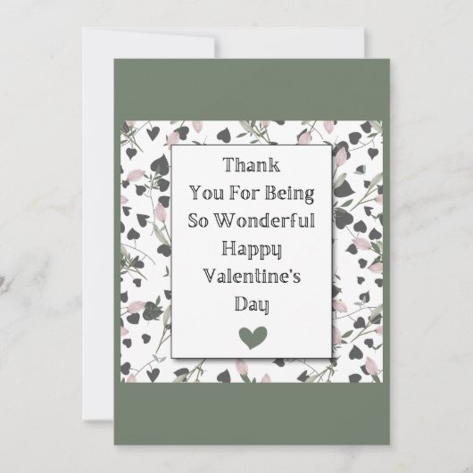 ハートと花びら：感謝のバレンタインの挨拶 シーズンカード (正面)