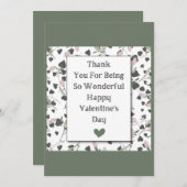 ハートと花びら：感謝のバレンタインの挨拶 シーズンカード (正面/裏面)