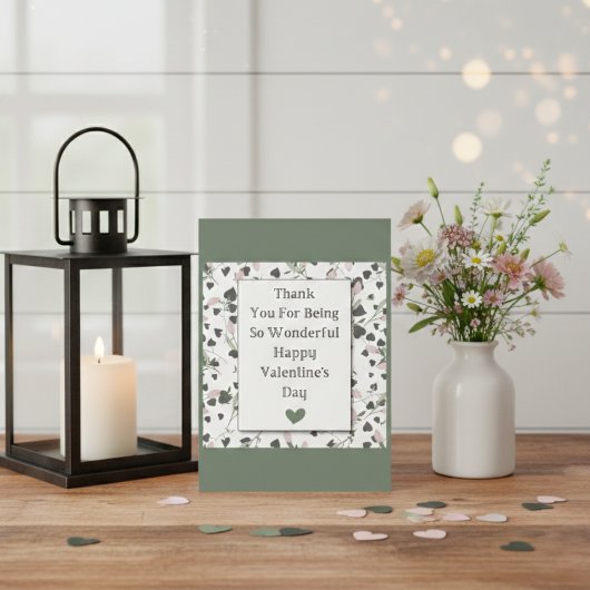 ハートと花びら:感謝のバレンタインの挨拶 シーズンカード