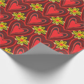 ハートと花を包む紙 ラッピングペーパー (角)