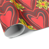 ハートと花を包む紙 ラッピングペーパー (ロールコーナー)