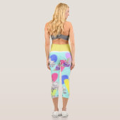 ハートと花アクアバックグラウンド カプリレギンス (裏面)
