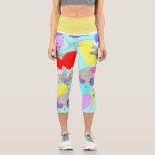 ハートと花アクアバックグラウンド カプリレギンス (正面)