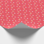 ハートと花オンひも模様バレンタインデー ラッピングペーパー (角)