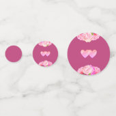 ハートと花オンバラ結婚金ゴールド コンフェッティ (裏面)