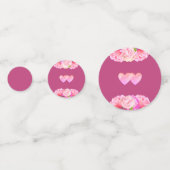 ハートと花オンバラ金ゴールド結婚&ホワイト コンフェッティ (裏面)