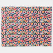 ハートと花ガールズルーム フリースブランケット (正面(横))