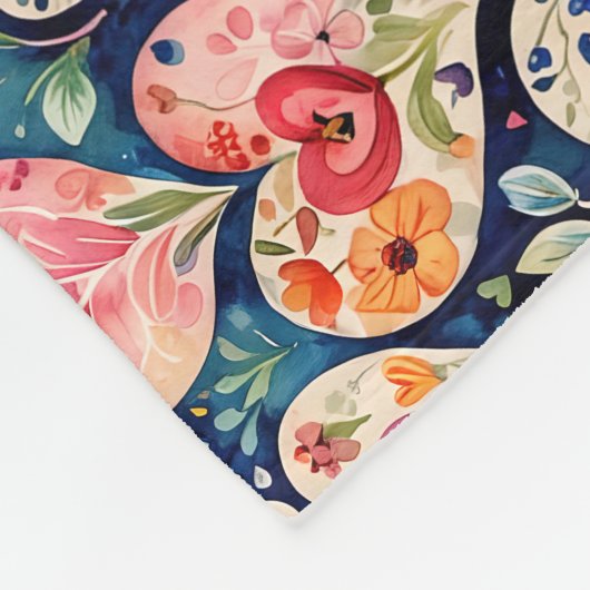 ハートと花ガールズルーム フリースブランケット (角)