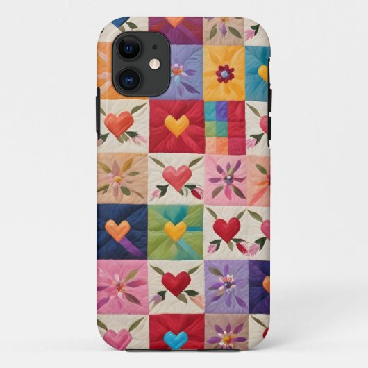 ハートと花キルト Case-Mate iPhoneケース (裏面)