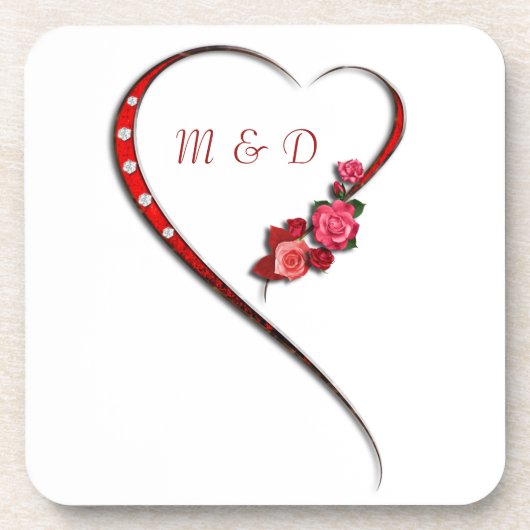 ハートと花コースター コースター (正面)