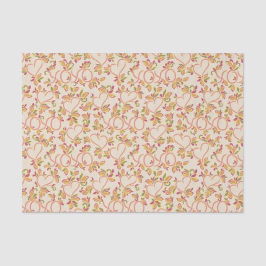 ハートと花バレンタインのデコパージュ 薄葉紙 (正面)